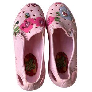 Skechers Cali Gear Pink Floral Rubber Sandals Closed Toe Women's Size 8 (READ)